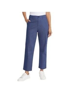 NWT G.H. Bass & Co. Women's 10 Blue Chino Ankle Pants Cotton Blend C0604